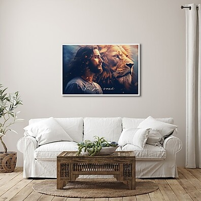Quadro Religioso Foi Por Você – Jesus, o Leão de Judá