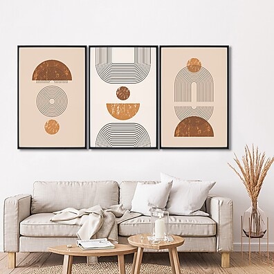 Quadros Decorativos Geométricos com Moldura: Transforme seu Espaço com Arte Moderna