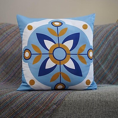 Kit de 4 Capas para Almofadas Azulejo 45x45cm – Estilo e Qualidade