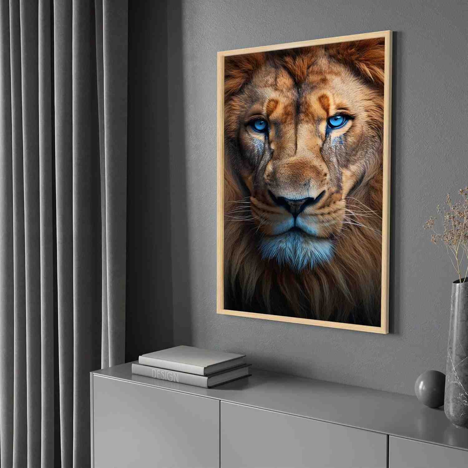 Quadro Decorativo Leão de Judá com Moldura - Impressão 4K para Sala e Quarto