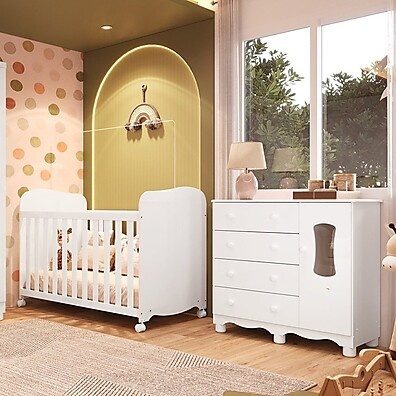 Quarto de Bebê Completo Lana: Berço e Cômoda!