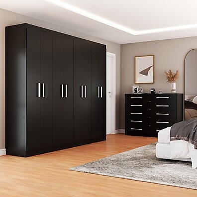 Quarto de Casal Completo: Guarda-Roupa + Cômoda
