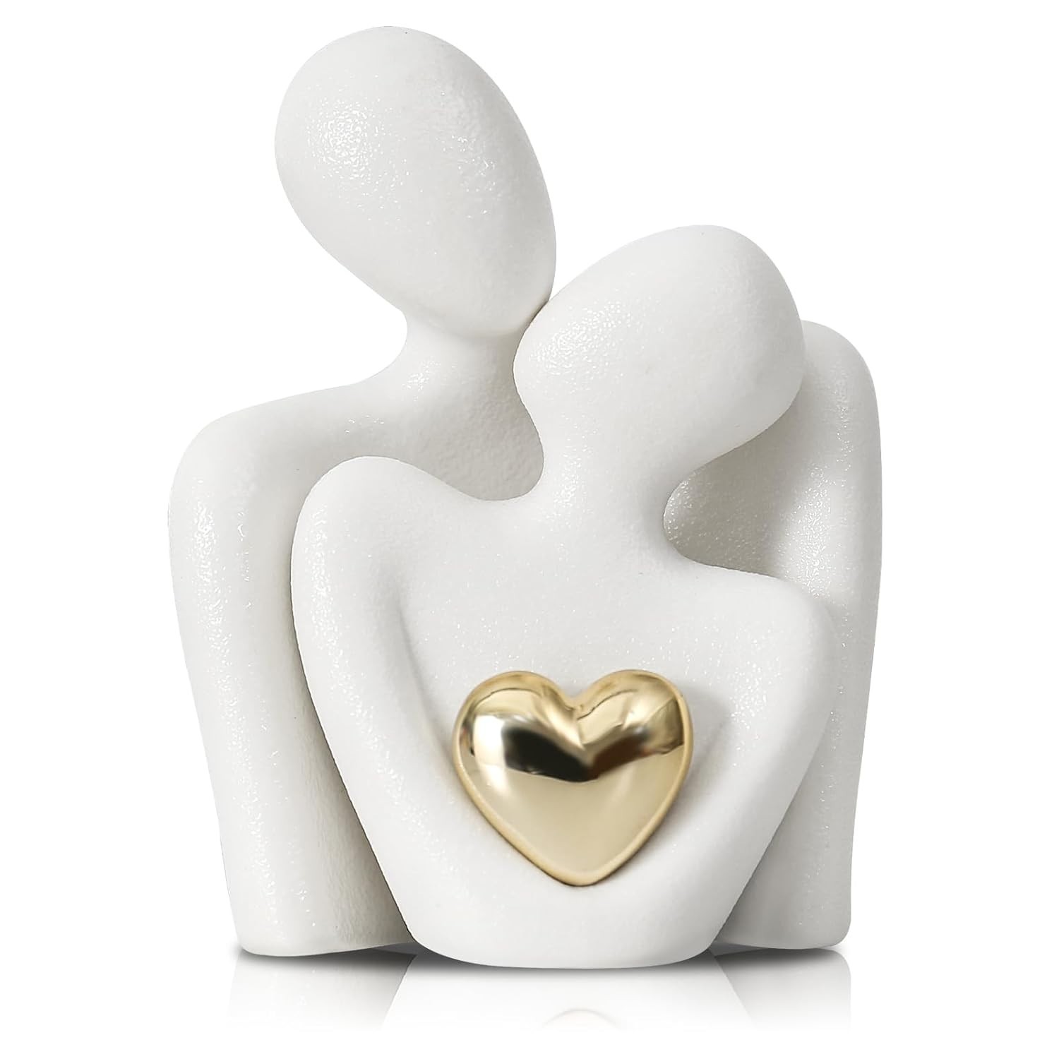 Mini Estátua de Casal em Cerâmica - Decoração Moderna para Sala de Estar, Quarto e Criado-mudo