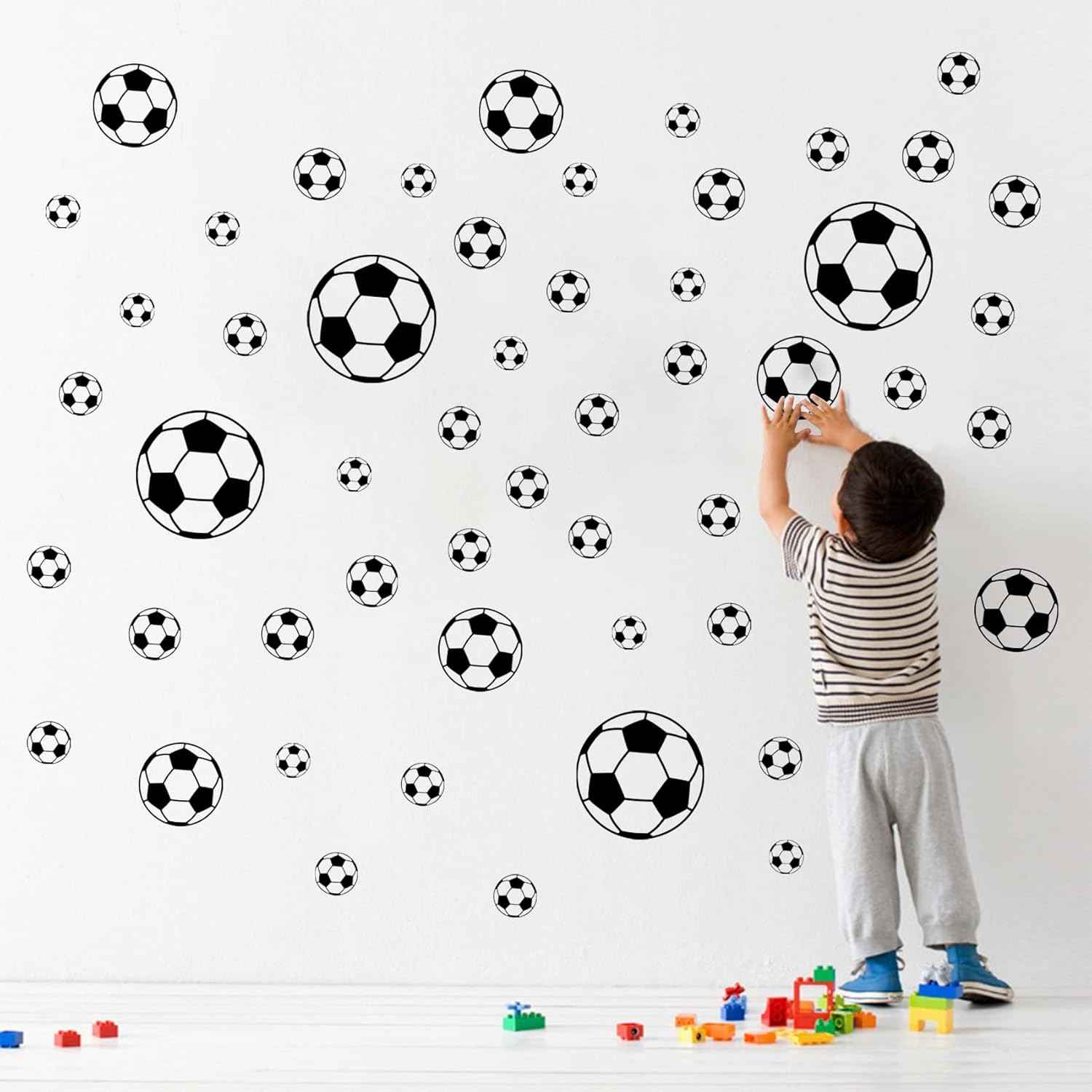 Adesivos de Futebol para Quarto Infantil - 52 Peças Decorativas Fáceis de Aplicar