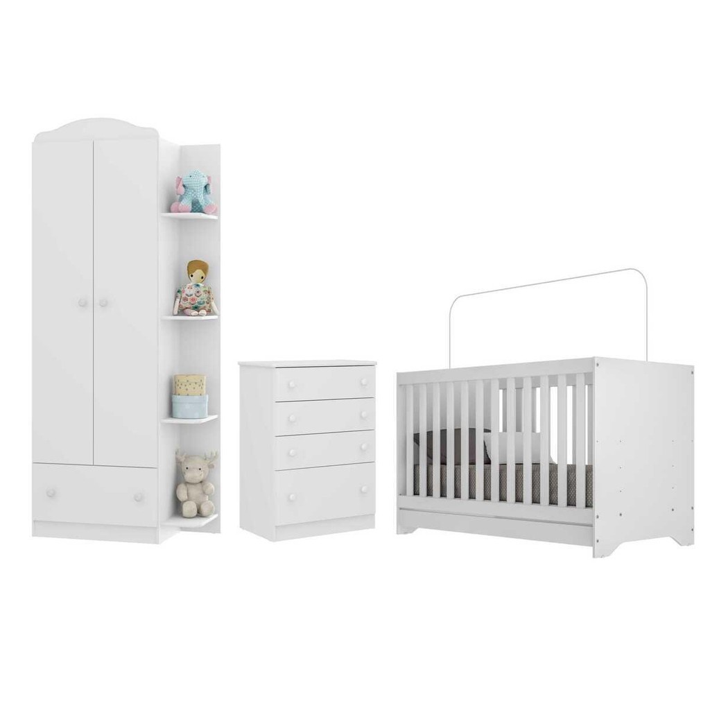 Quarto Infantil 3x1: Berço, Guarda-Roupa e Cômoda!