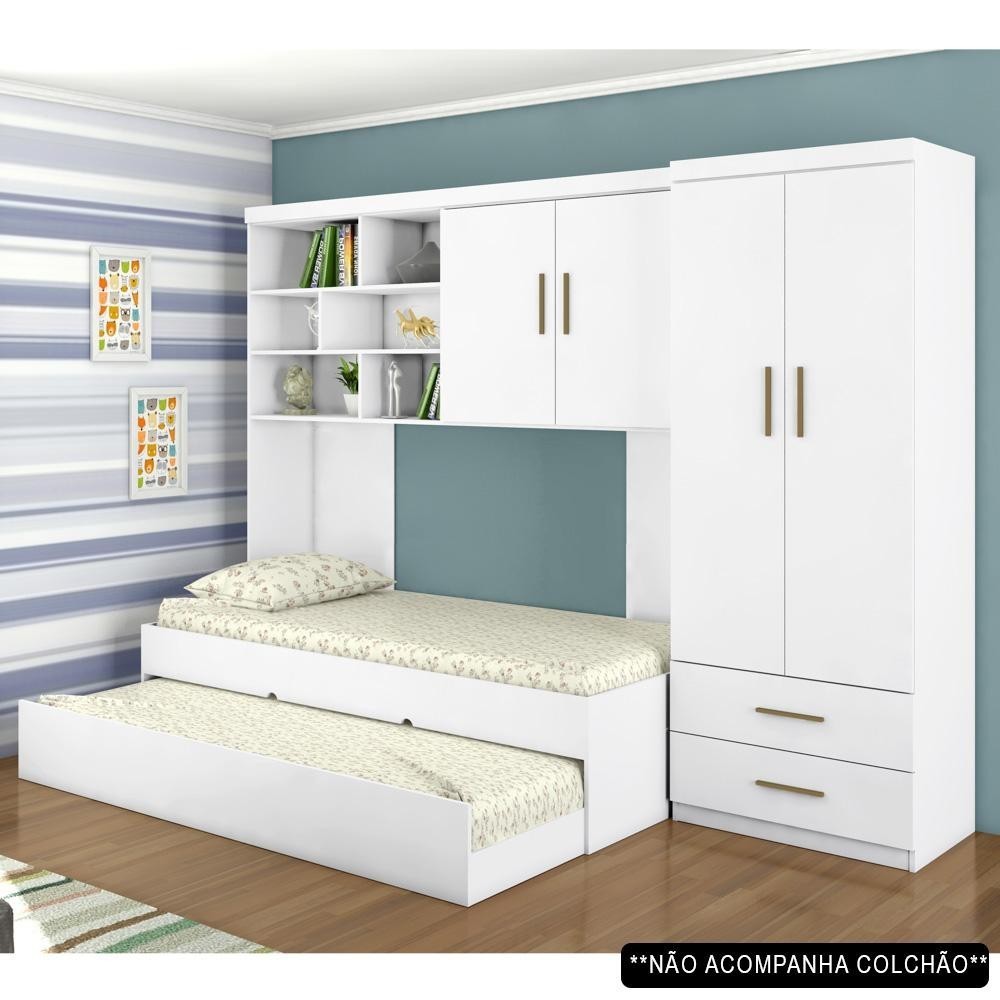 Quarto Infantil Completo Chiara: Cama + Guarda-Roupa