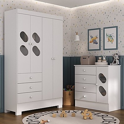 Quarto Infantil Stella: Elegância em Branco