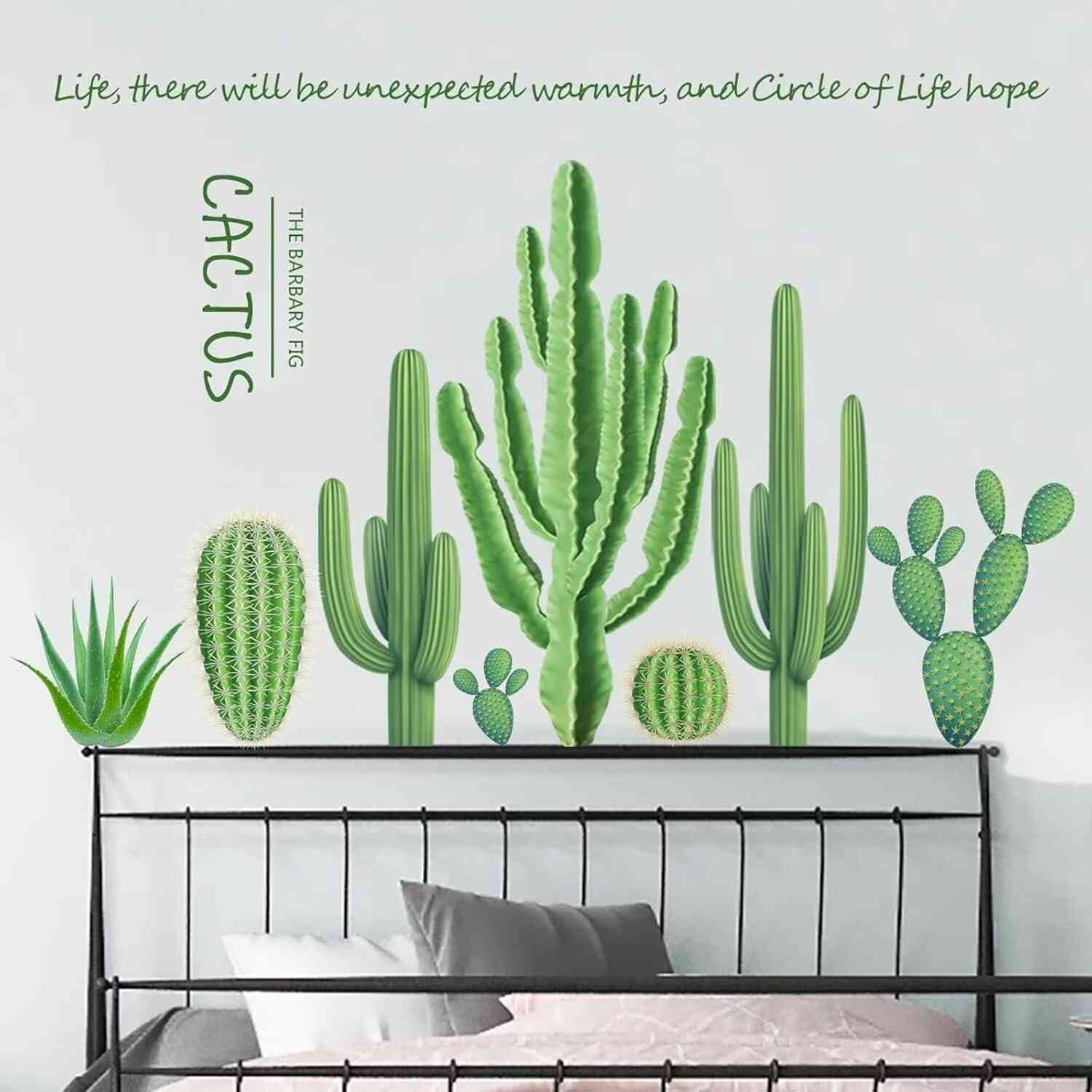 Decalques de Parede Cacto com Frases Inspiradoras - Adesivos Vinil Decorativos para Quarto e Sala