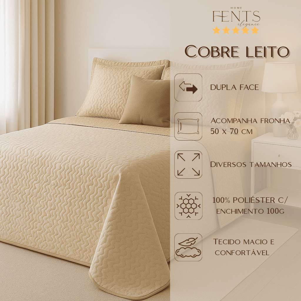 Kit Colcha Estampada Dupla Face Matelada – Conforto e Estilo para seu Quarto
