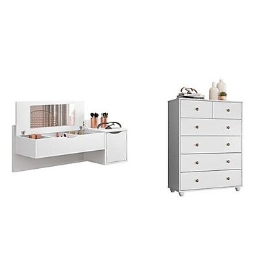 Quarto Solteiro Completo: Cômoda e Penteadeira Espresso