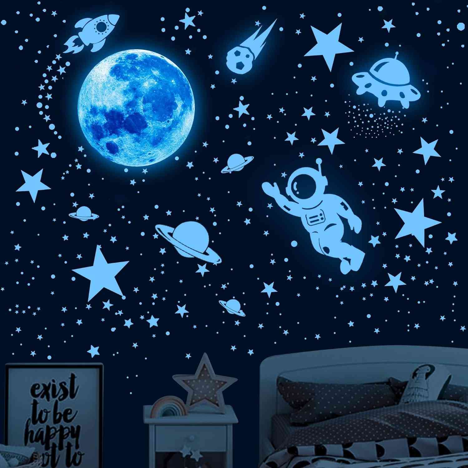 Estrelas Brilhantes para Teto - 1008 Peças com Lua e Planetas | Decoração Espacial para Quarto Infantil