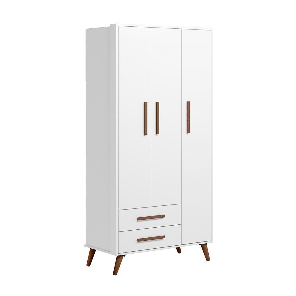 Guarda-Roupa Infantil Retrô Qencanto Qmovi Branco - Design Encantador para Quartos Criativos