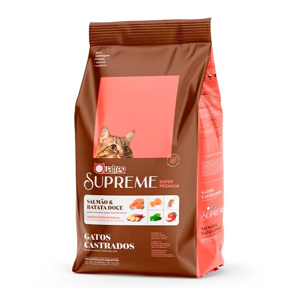 Quatree Supreme Castrados: Ração de Salmão e Batata Doce