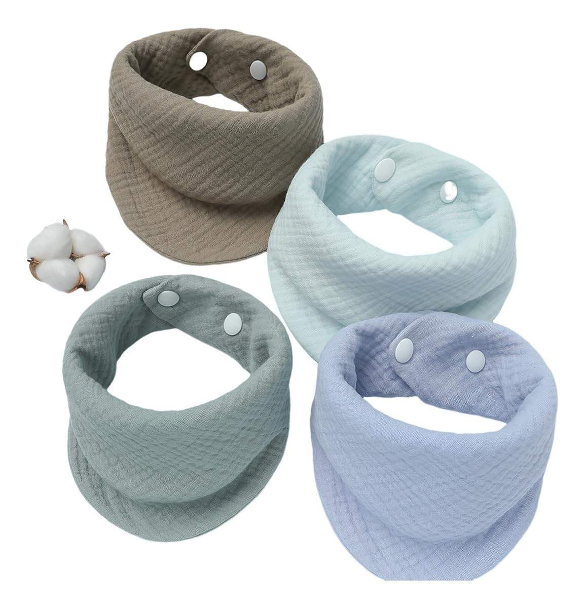 Kit 4 Peças Babador Bandana Quatro Camadas Menino Menina(Cor2)