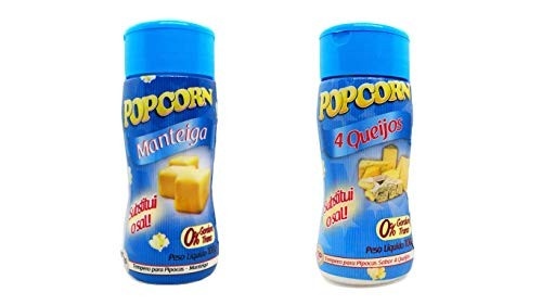 Temperos P/ Pipoca Popcorn Cx 12 Frascos. 6 Manteiga - 6 Quatro Queijos