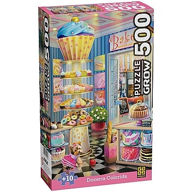 Quebra-Cabeça 500 Peças: Doceria Colorida