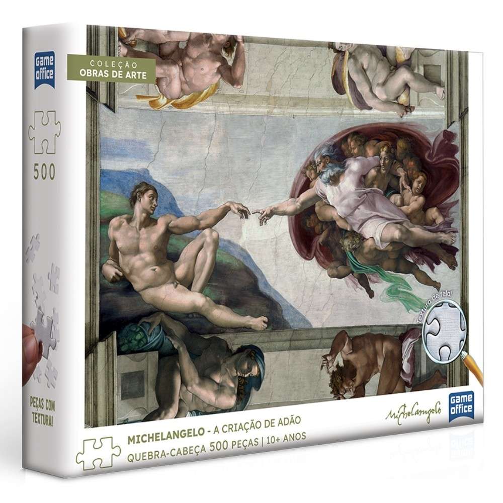 Quebra-Cabeça A Criação de Adão: Arte em 500 Peças!