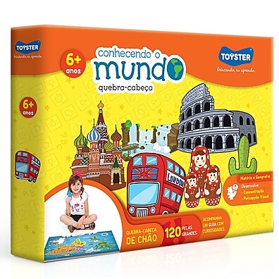 Quebra-Cabeça Conhecendo o Mundo 120 Peças – Toyster