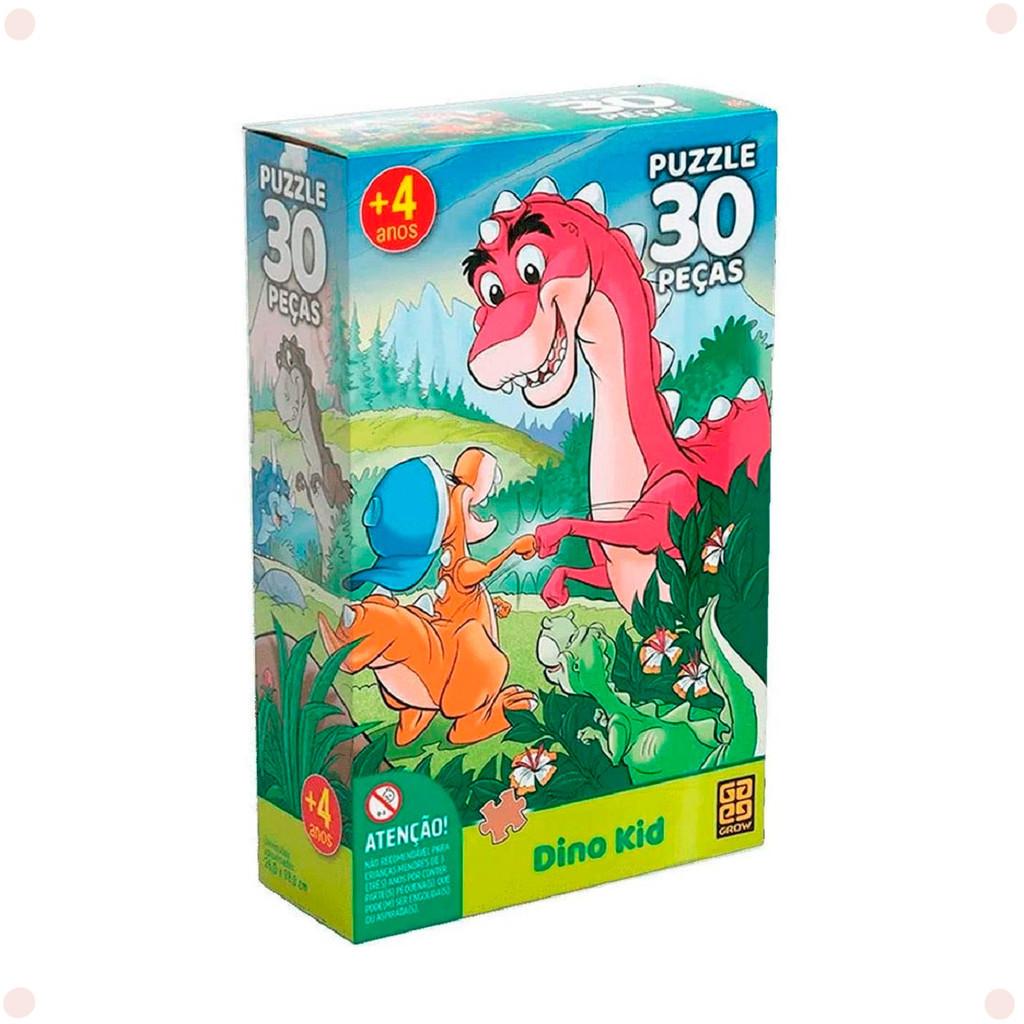 Quebra-Cabeça Dino Kid 30 Peças: Diversão e Aprendizado!