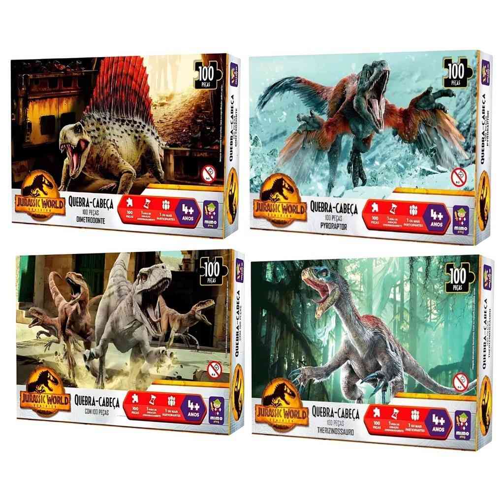 Quebra-Cabeça Dinossauro Jurassic World 100 Peças - Mimo Toys