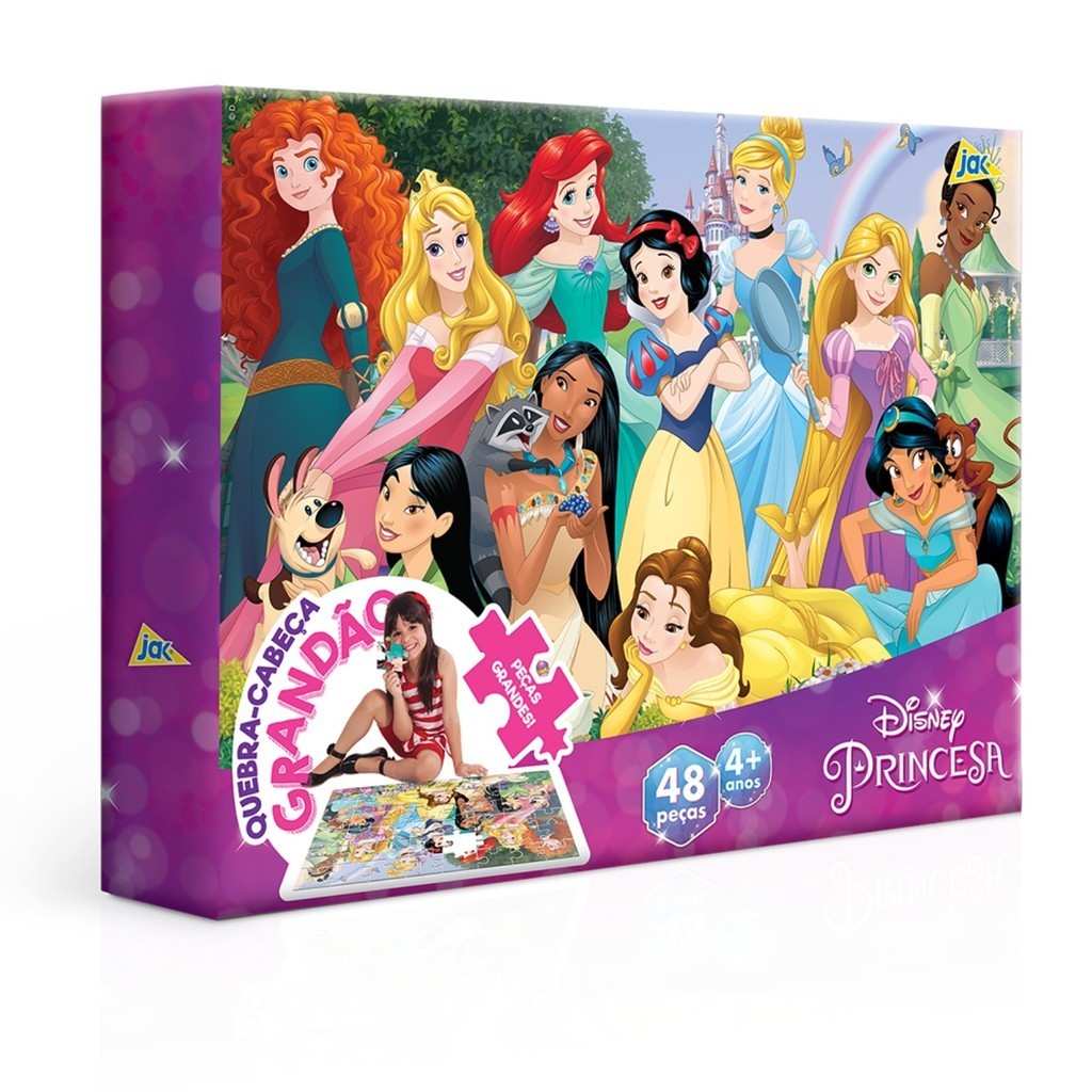 Quebra-Cabeça Disney Princesas: 48 Peças Gigantes!