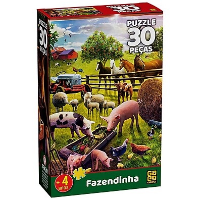 Quebra-Cabeça Fazendinha 30 Peças Grow: Diversão e Aprendizado!