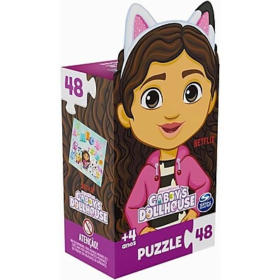 Quebra-Cabeça Gabby's Dollhouse: Aventura em 48 Peças!