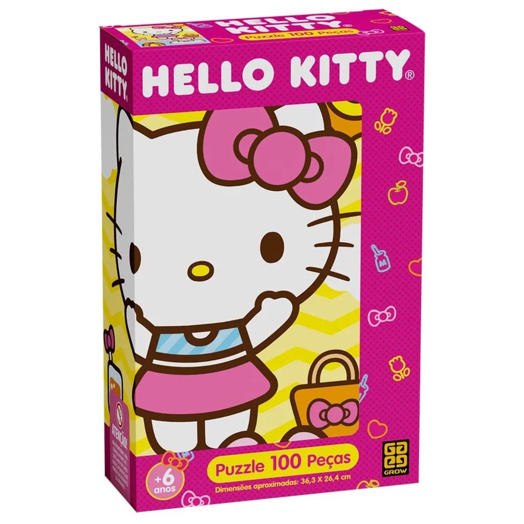 Quebra-Cabeça Hello Kitty 100 Peças: Diversão Garantida!