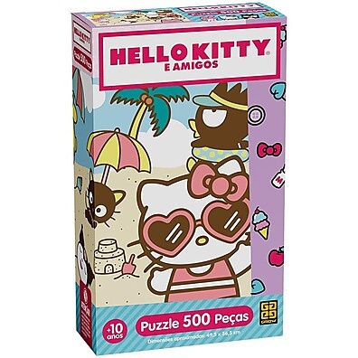 Quebra-Cabeça Hello Kitty 500 Peças: Diversão Garantida!