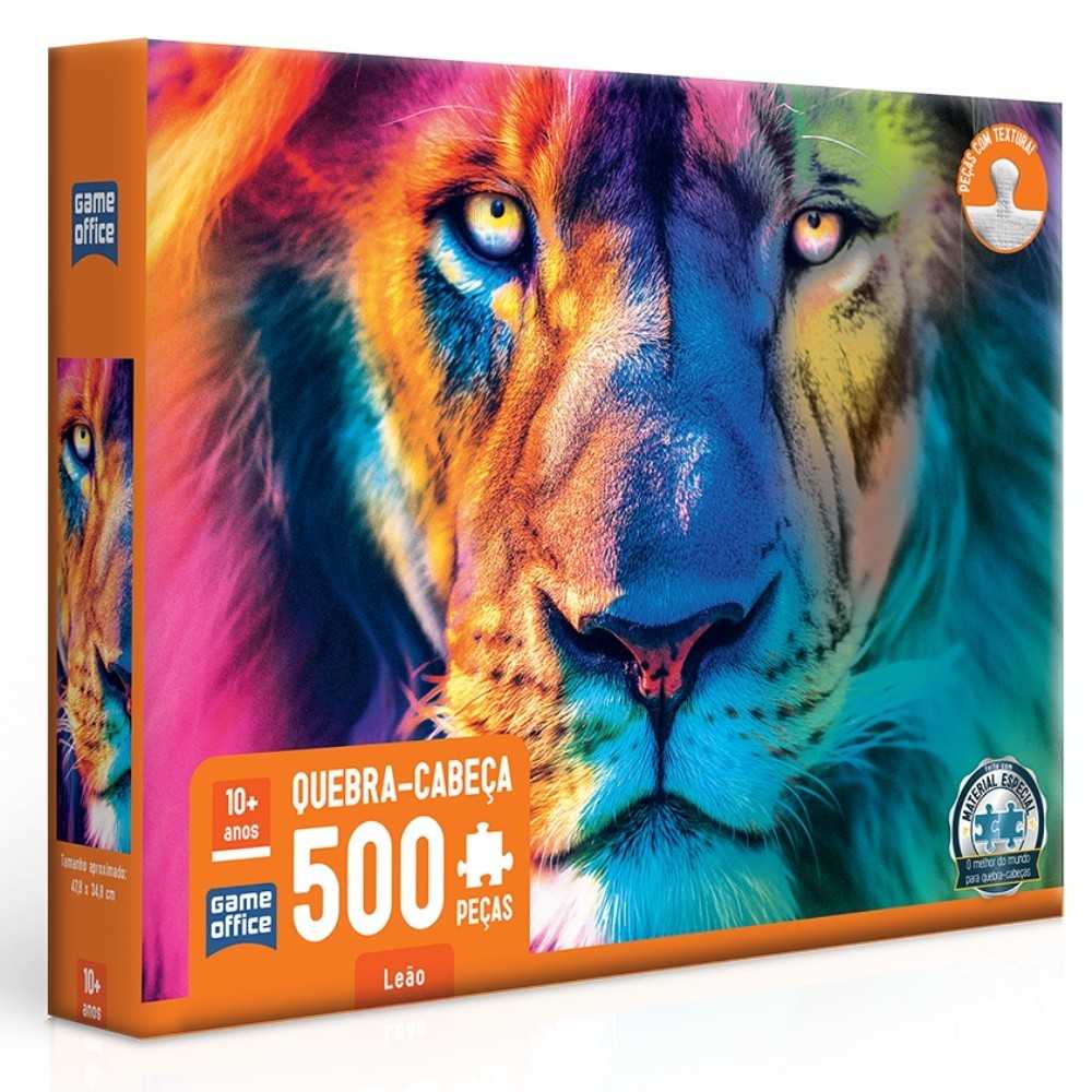 Quebra-Cabeça Leão 500 Peças: Desafio e Diversão!