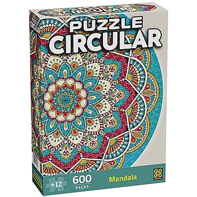Quebra-Cabeça Mandala 600 Peças: Desafio e Relaxamento!