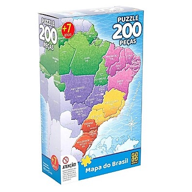 Quebra-Cabeça Mapa do Brasil 200 Peças: Diversão e Aprendizado!