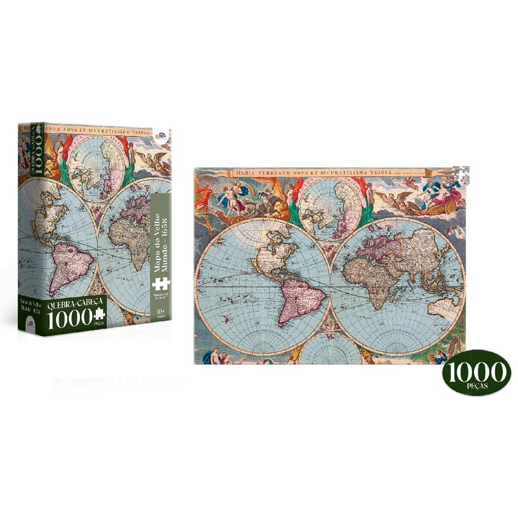 Quebra-Cabeça Mapa do Velho Mundo: 1000 Peças