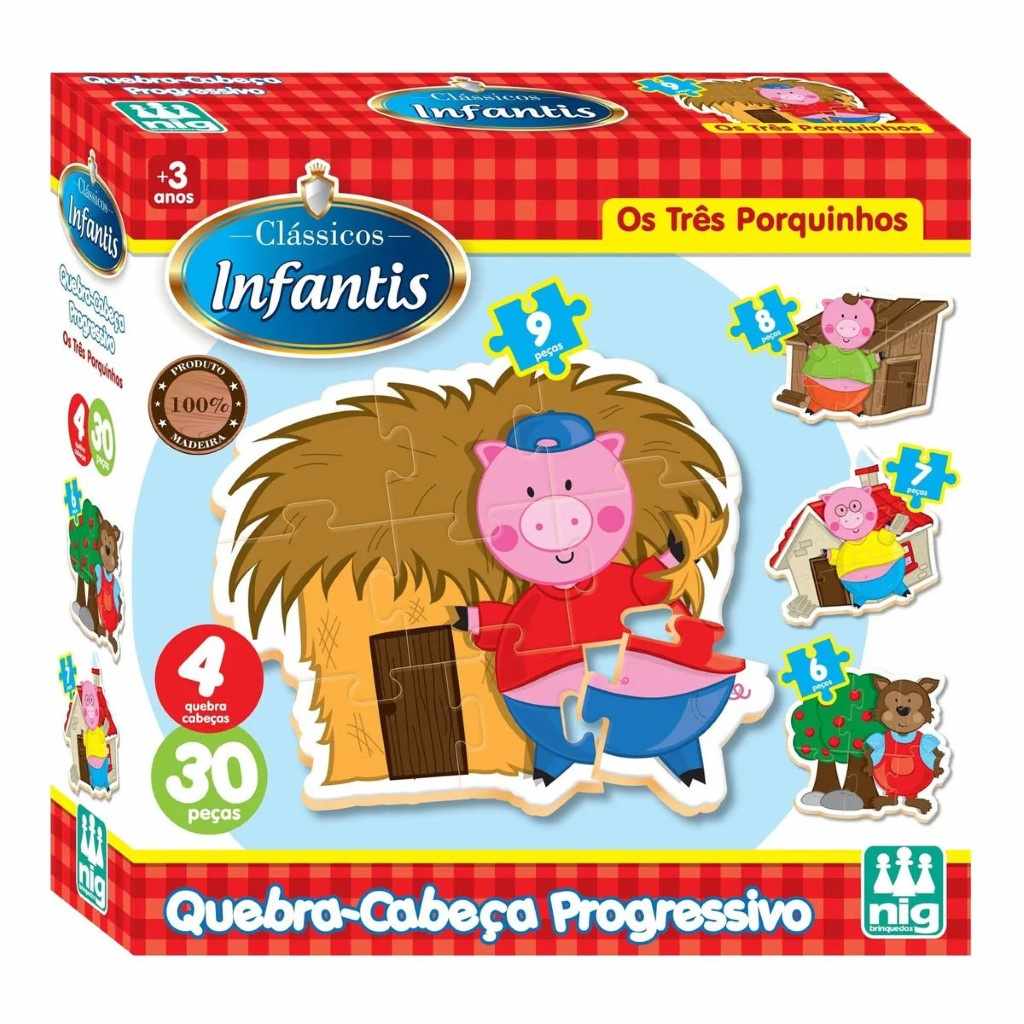Quebra-Cabeça Os Três Porquinhos: Diversão e Aprendizado!
