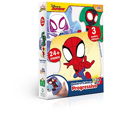 Quebra Cabeça Progressivo Baby Marvel Spidey & Amigos – Diversão e Aprendizado desde os 2 Anos!