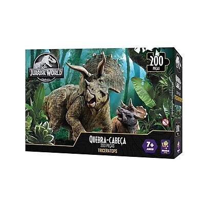 Quebra-Cabeça Triceratops Jurassic World: 200 Peças de Aventura!