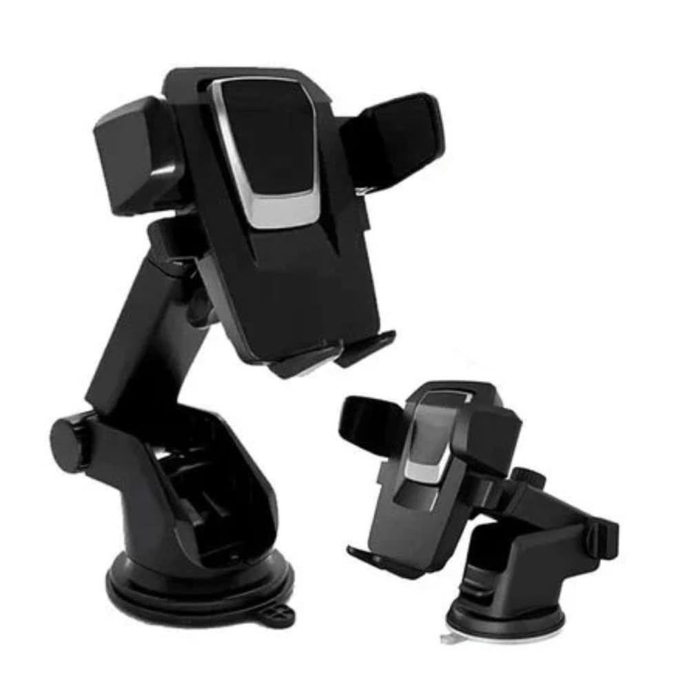 Suporte Veicular Universal com Trava Automática: Estabilidade Premium Anti-Queda para GPS e Celular