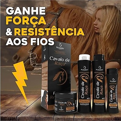 Kit Cavalo de Raça: Cabelos Fortes e Sem Queda!