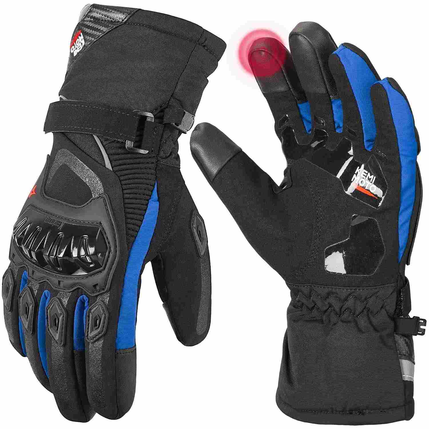 Luvas de Moto KEMIMOTO: Inverno Quente, Impermeável e com Tela Touch