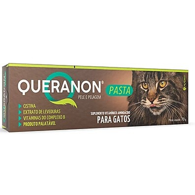 Queranon Pasta 70g: Suplemento para Gatos com Pelagem Brilhante e Saudável