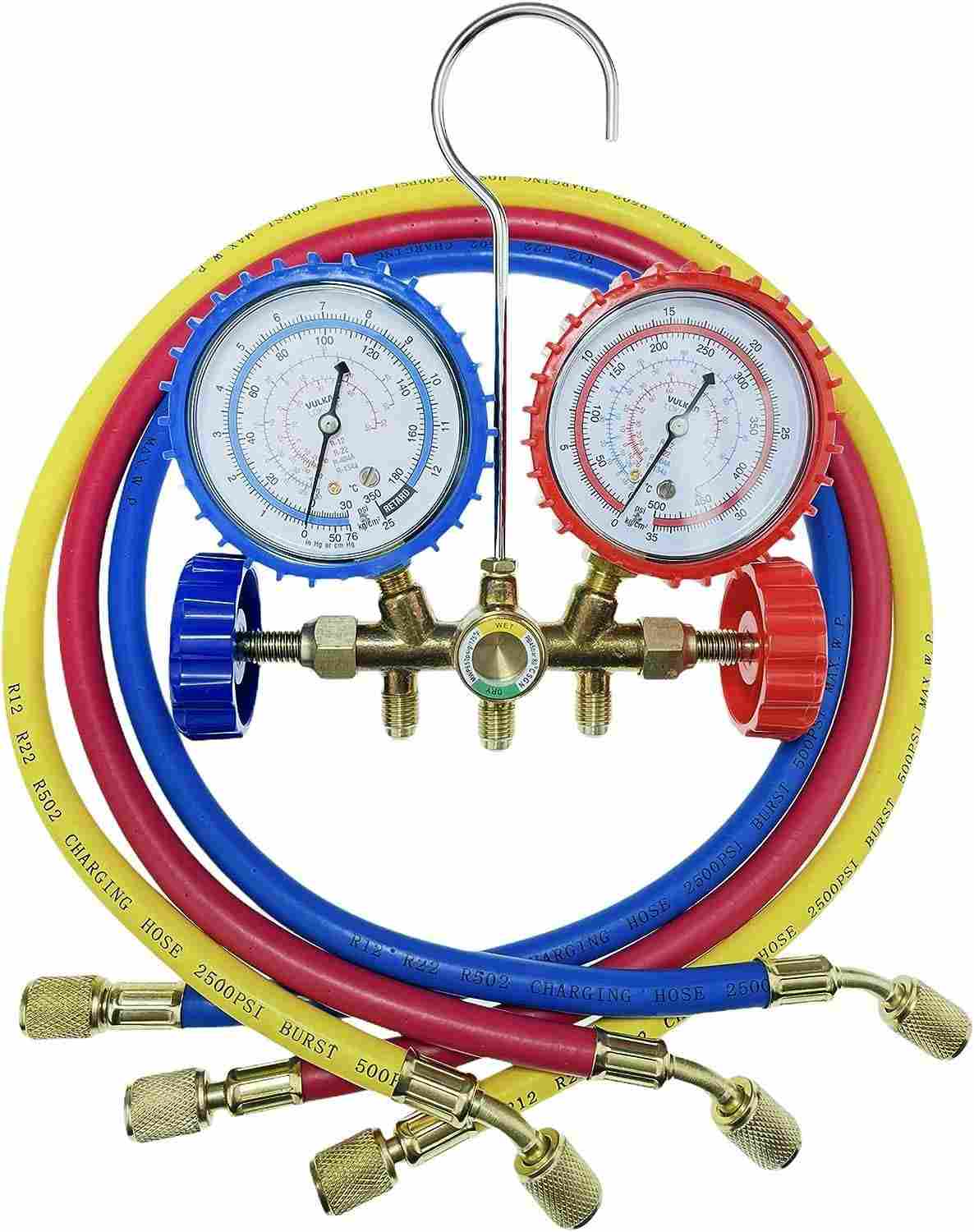 Manifold Ar Split Geladeira Gás R12 R22 R404 R134A - Kit Completo com 3 Mangueiras | Modelo VLCT-636V