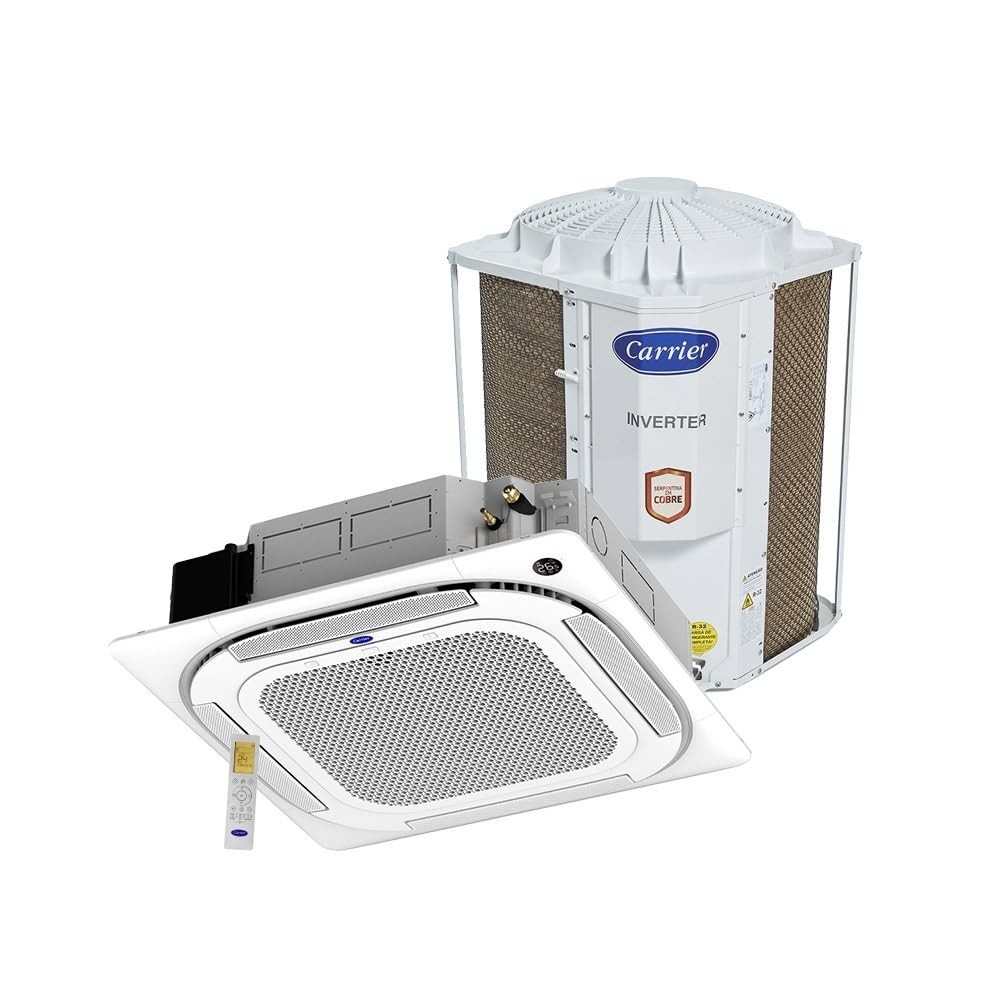Ar Condicionado Split Cassete Inverter Carrier Connect R32 48000 BTU/h Frio Monofásico 40KVQD48C5 – Climatize Grandes Ambientes com Economia