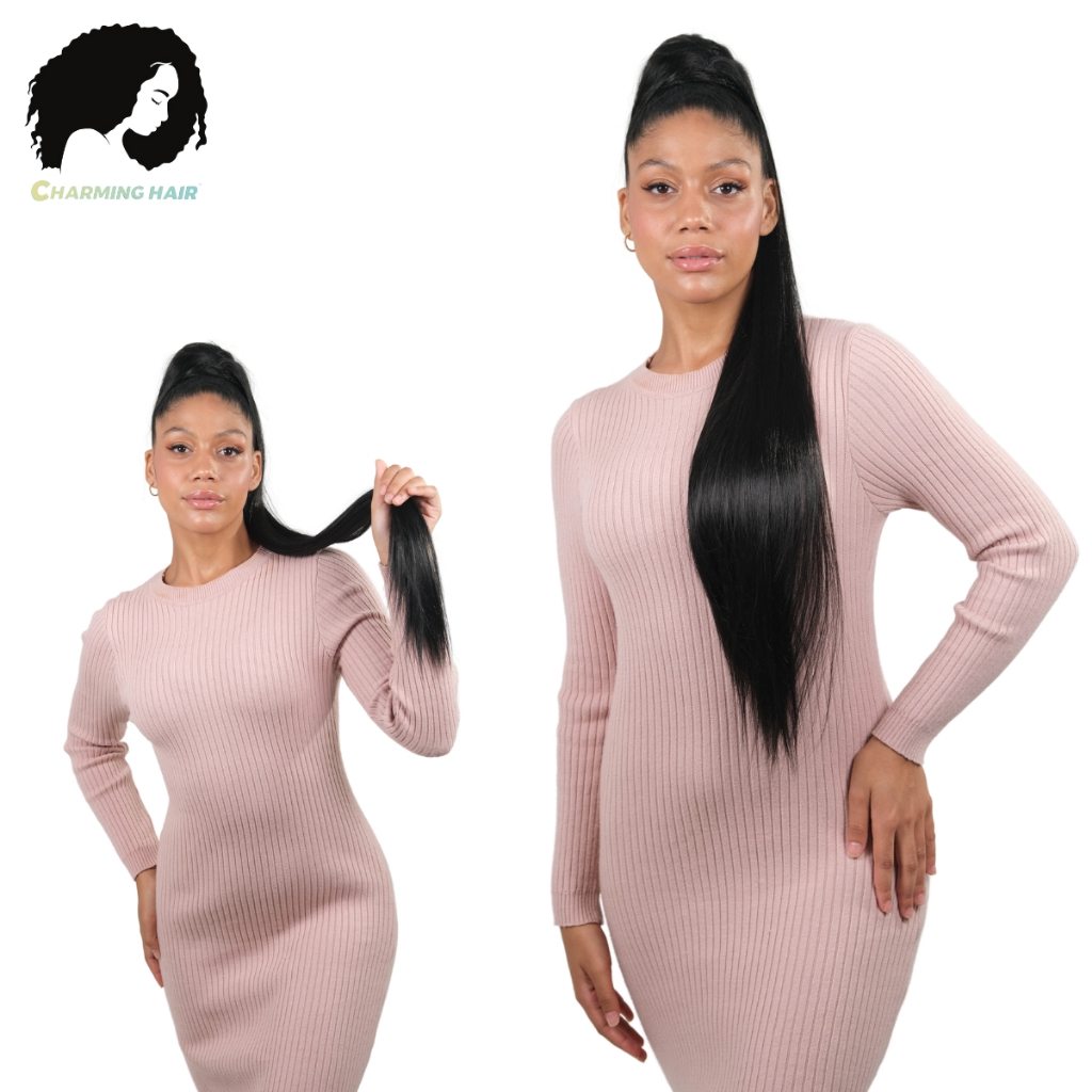 Rabo de Cavalo Liso 80cm Bio Vegetal com Presilhas Charming Hair