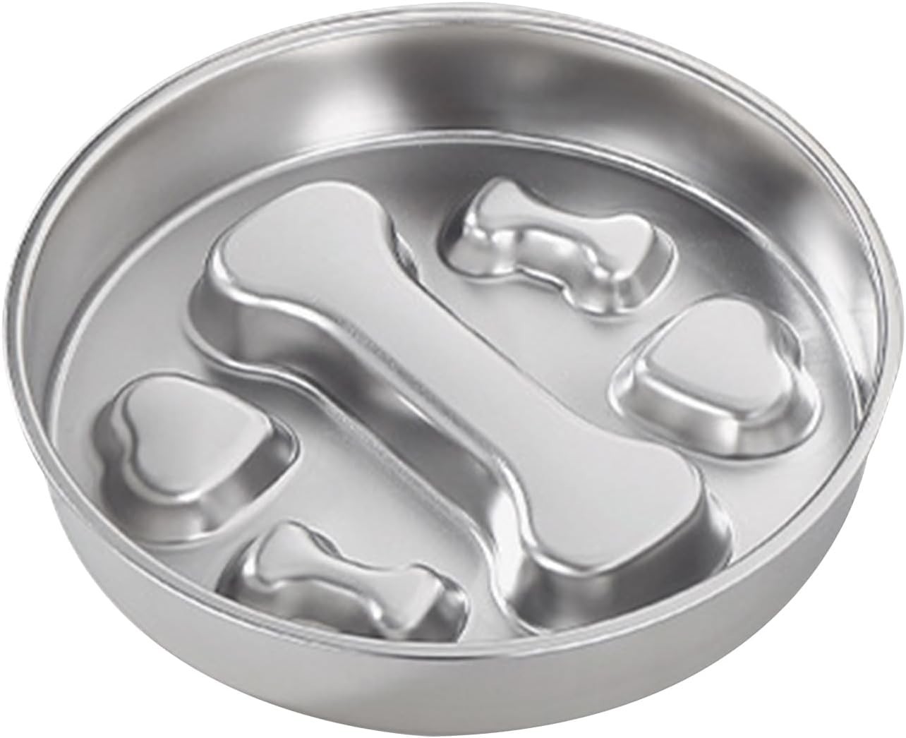 Bacia de Alimentação Lenta em Aço Inoxidável 304 - Controle de Ração e Prevenção de Engasgos para Pets