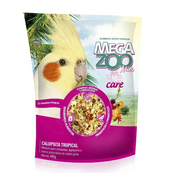 Ração Calopsita Megazoo Mix Tropical 500g