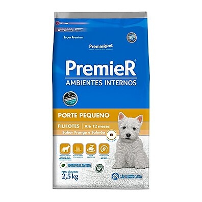 Ração Filhote Pequeno Porte Premier Indoor 2,5Kg