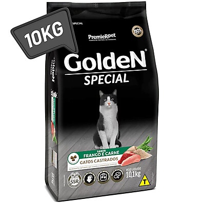 Ração Golden Gatos Castrados 10kg: Frango e Carne Premium