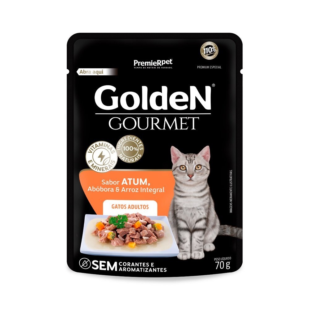 Ração Golden Gourmet Atum 70g: Sabor e Saúde!