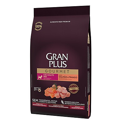 Ração GranPlus Gourmet para Cães Pequenos: Salmão e Frango 10,1kg