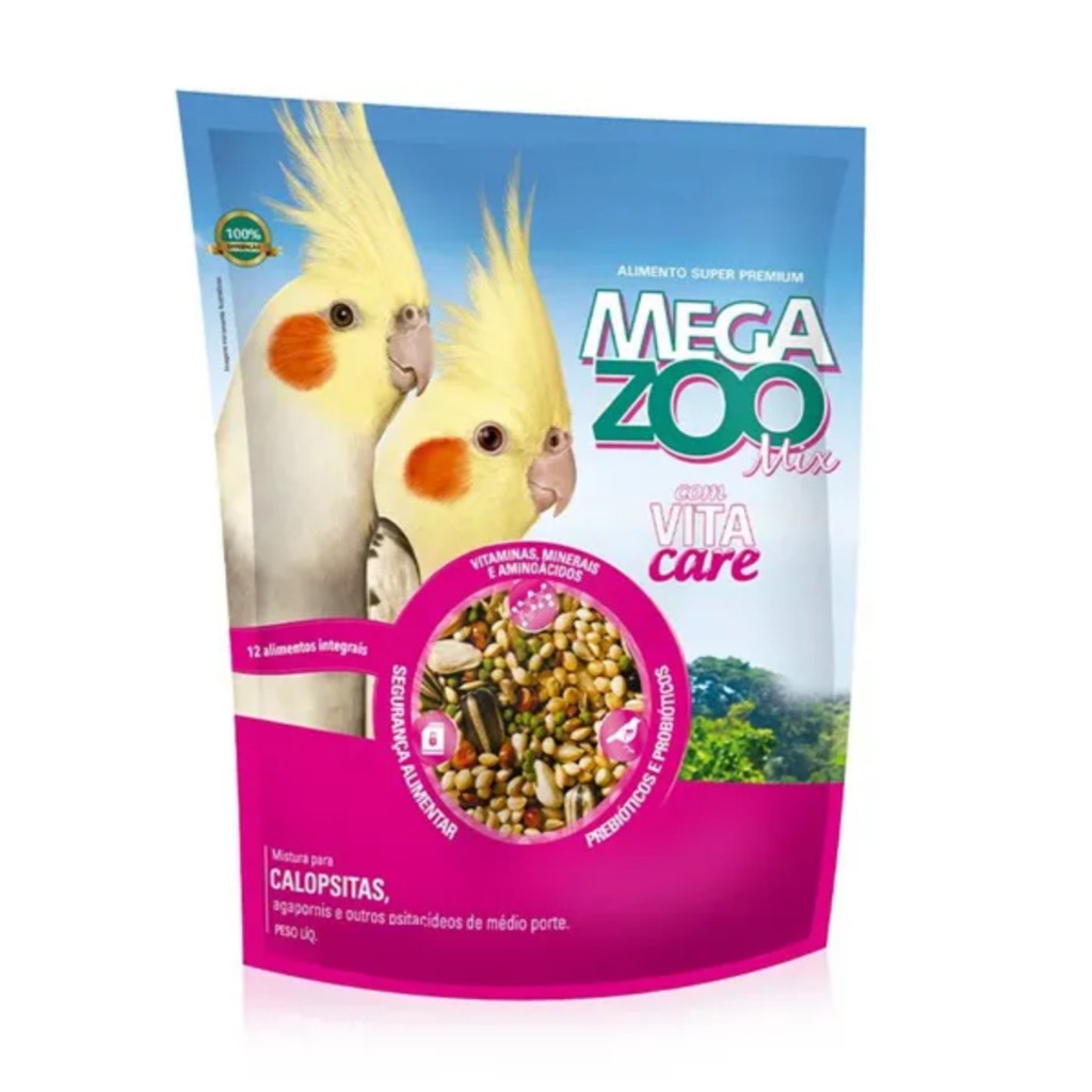 Ração Megazoo Mix Calopsitas e Agapornis - 300g: Saúde Completa